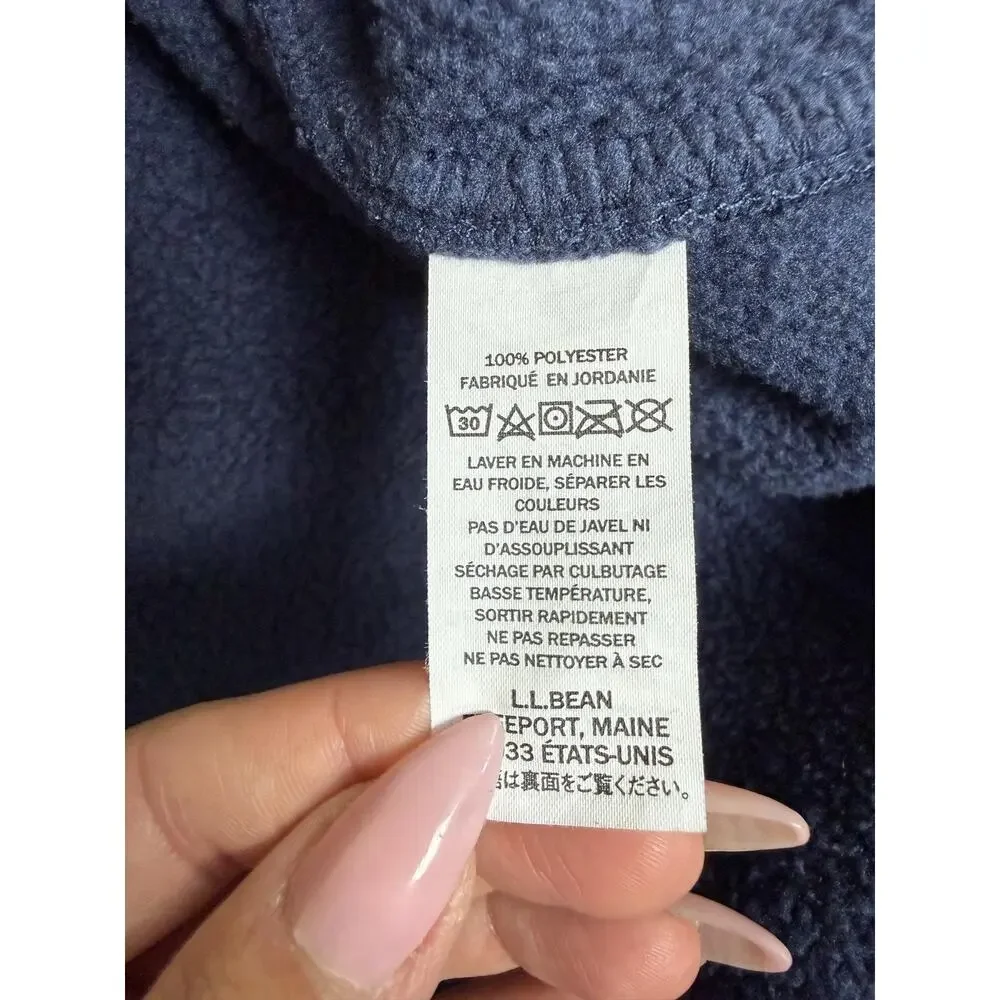 L.L. Bean Sweater Jacket Mens LT Slightly Fitted Blue Full Zip Mock Neck Fleece